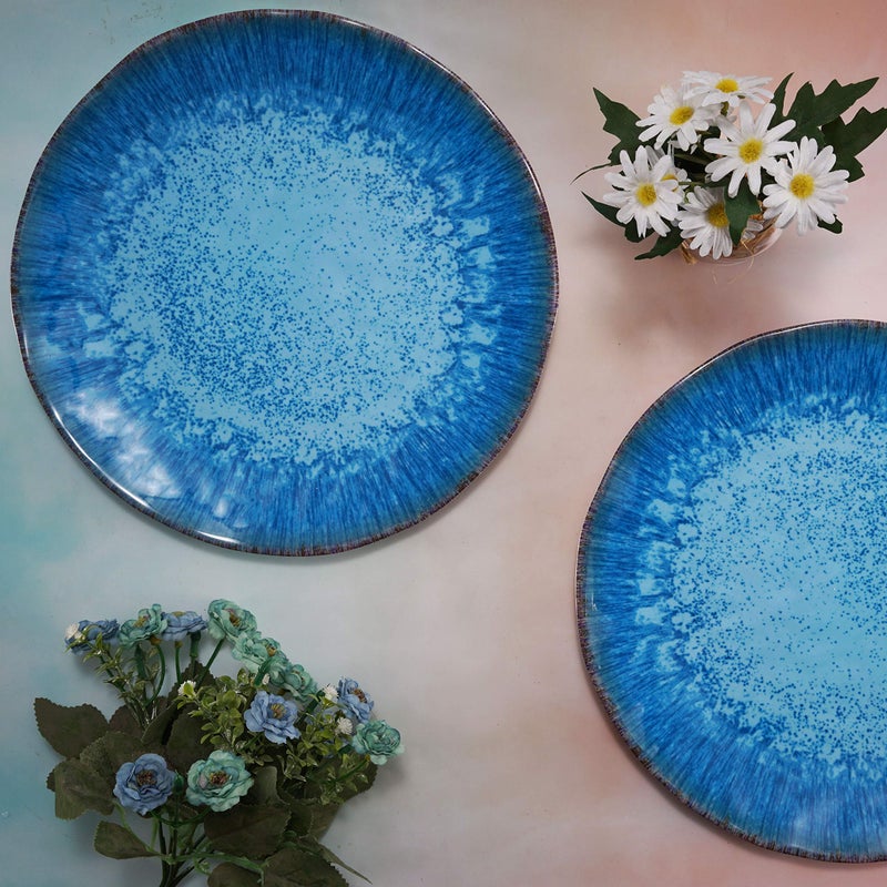 Topmela Melamine Dinner Plate Plastic Bread Butter Plates Set of 6 Pcs 11 inch Lightweight Shatter Proof Chip Resistant Dishwasher Safe Not Microware Not Oven(Light Blue) - Image 5